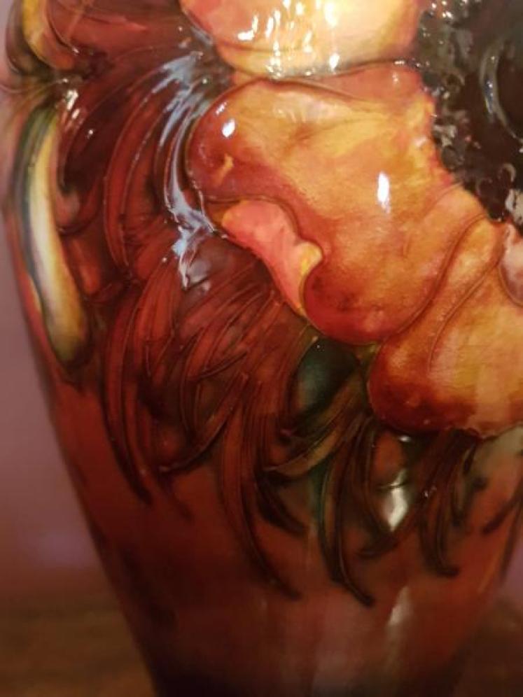 Early Moorcroft Anemone Flambe vase C. 1930 - Image 2