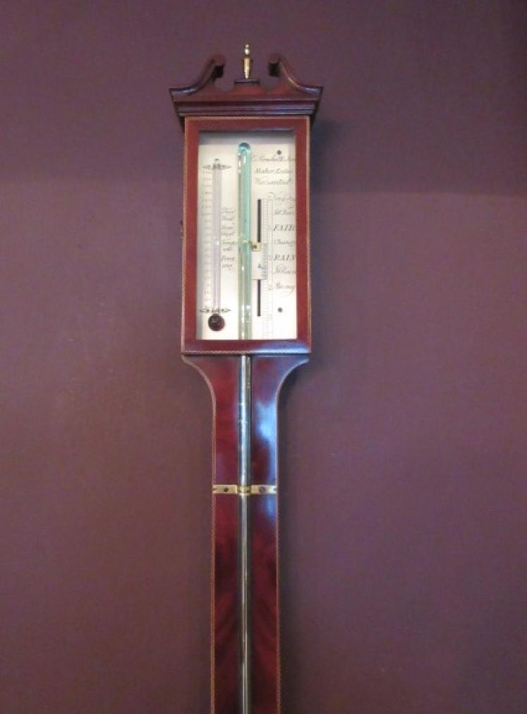 Fine 19th Century Sheraton Inlaid Stick Barometer - Image 1