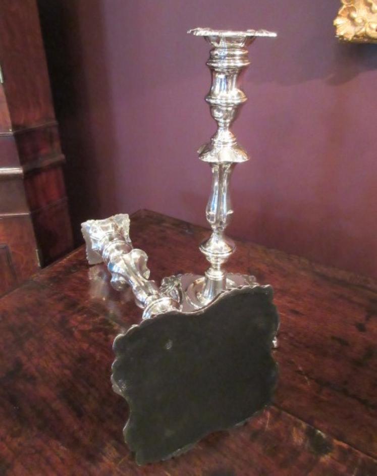 Impressive Pair of Edwardian London Silver Candlesticks - Image 3