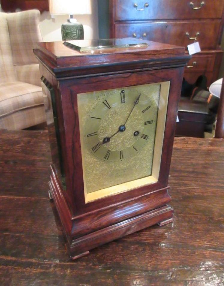 Fine Regency Period Rosewood Striking Library Clock - Image 1