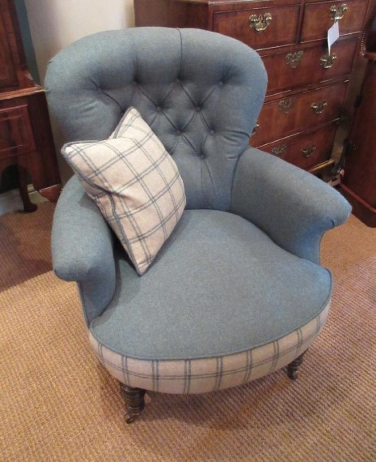 Mid Victorian Upholstered Lamb's of Manchester Armchair - Image 1