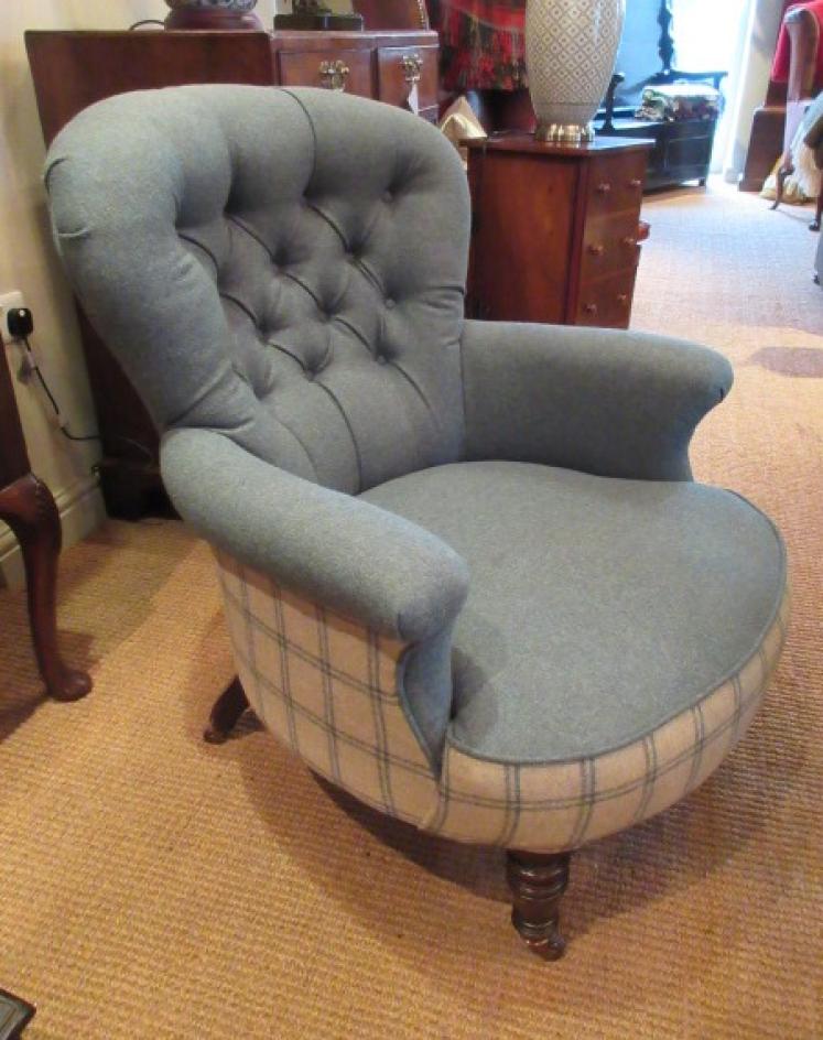 Mid Victorian Upholstered Lamb's of Manchester Armchair - Image 2