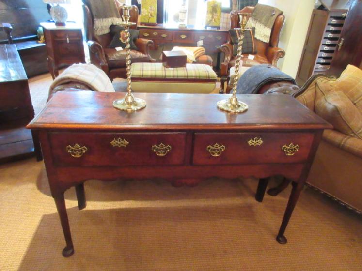 Small George III Period Oak Two Drawer Dresser - Image 1