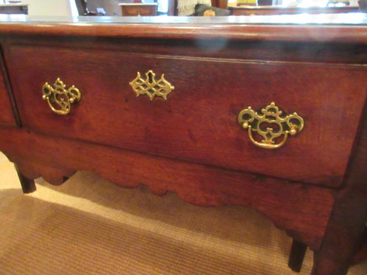 Small George III Period Oak Two Drawer Dresser - Image 4