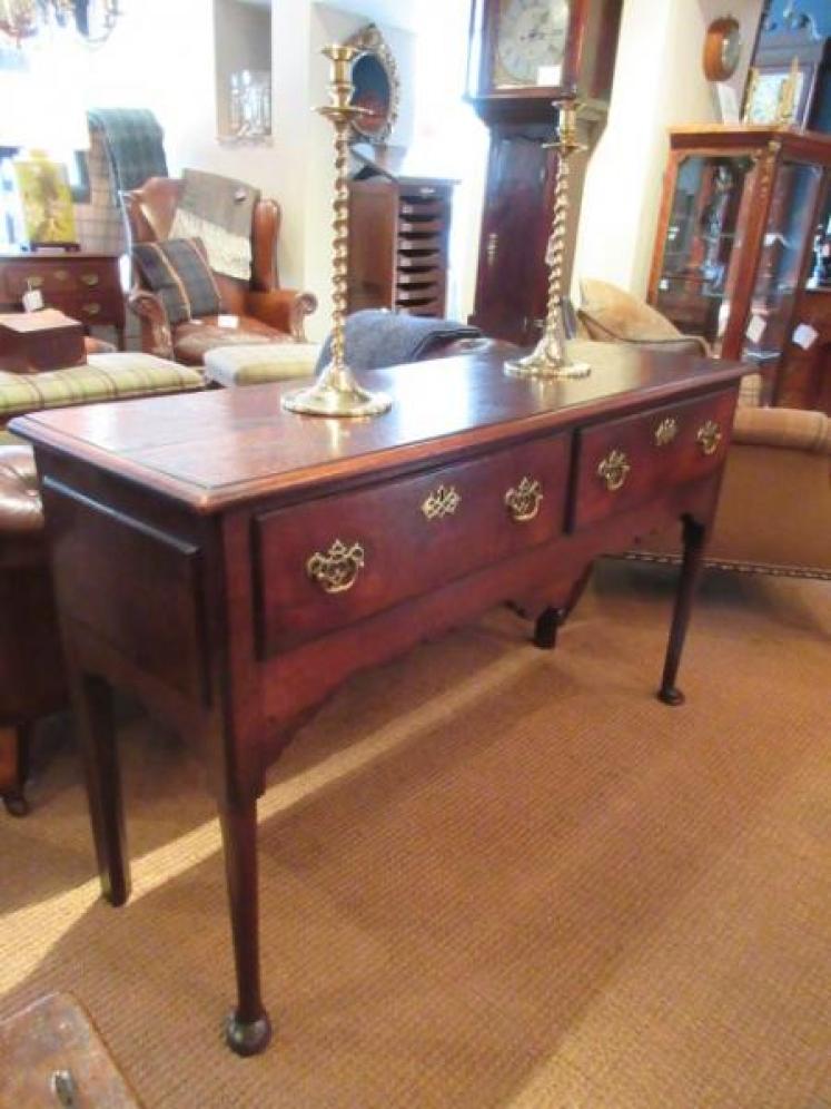 Small George III Period Oak Two Drawer Dresser - Image 5