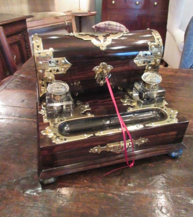 Superb Early Victorian Coromandel Pen & Inkstand - Image 1