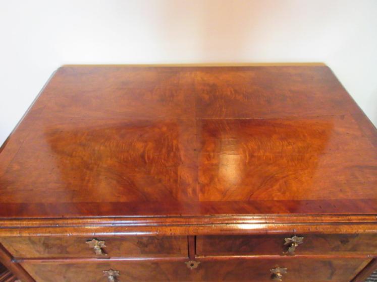 Small George I Period Walnut Inlaid Sunburst Chest - Image 2