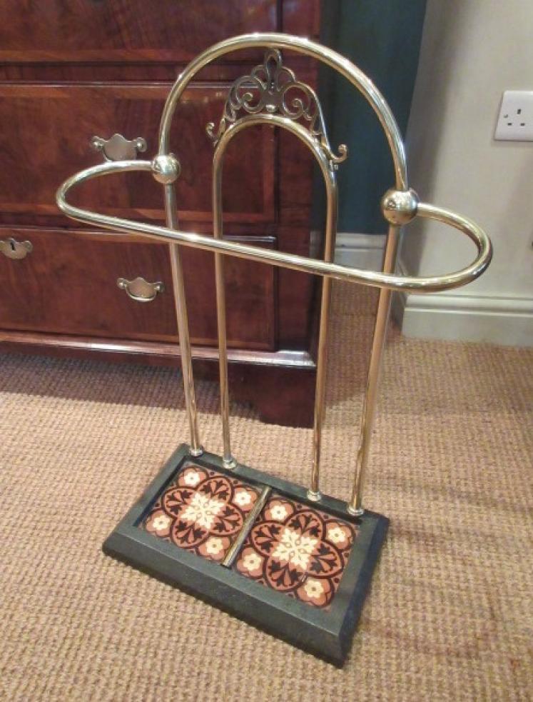 Art Nouveau Brass & Cast Iron Stick Stand - Image 1