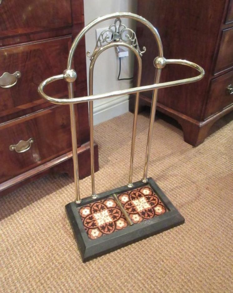 Art Nouveau Brass & Cast Iron Stick Stand - Image 5