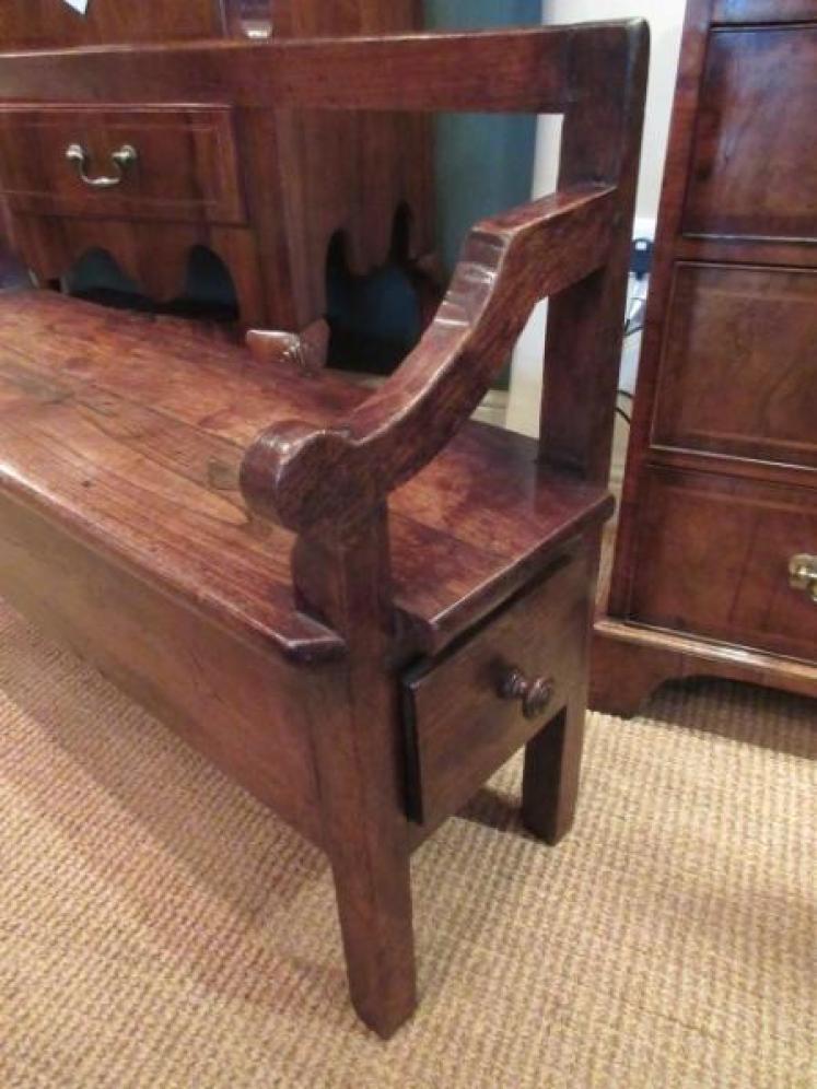 George II Period Chestnut Inglenook Settle - Image 2