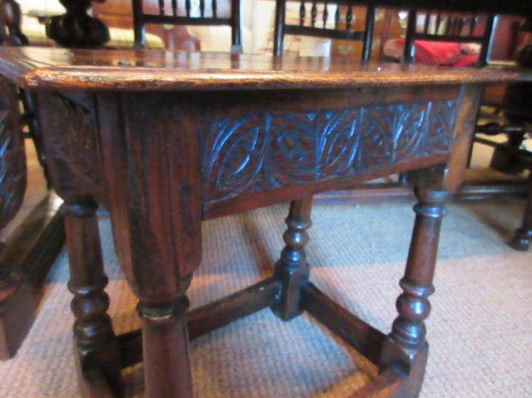 George III Period Oak Joint Stool.c.1770 - Image 4