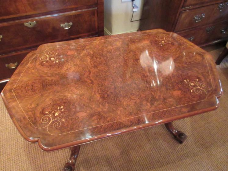 Superb Mid Victorian Burr Walnut Coffee Table - Image 4