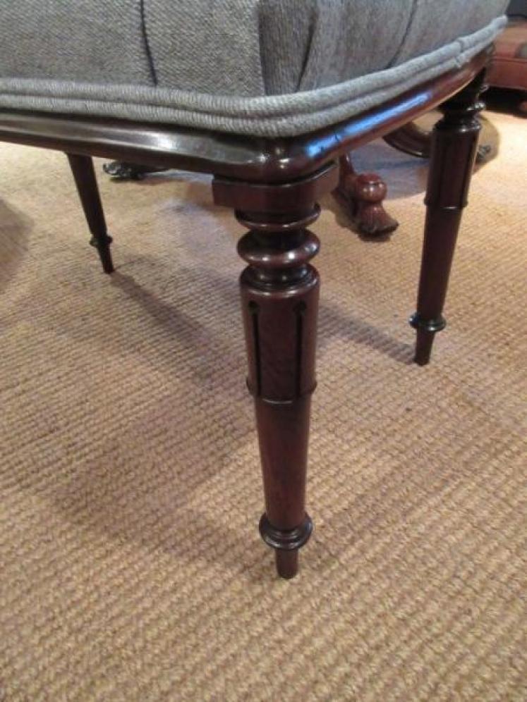 Pair of William IV Period Mahogany Buttoned Stools - Image 4