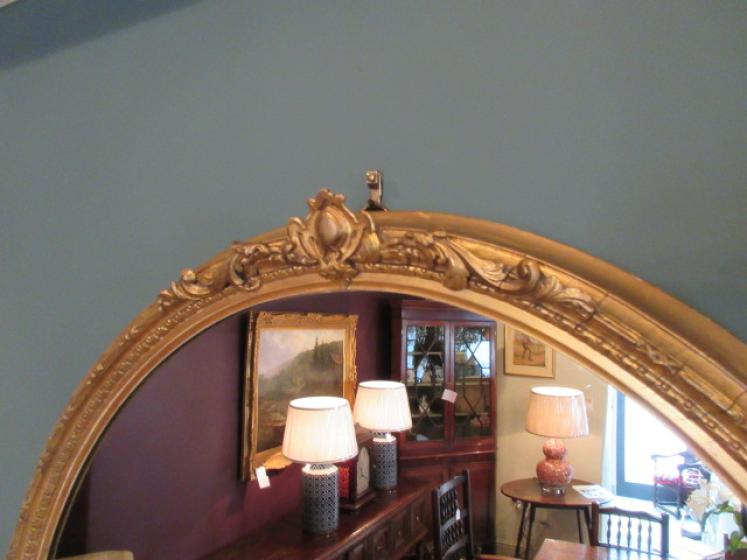 Large 19th Century Oval Plaster Gilt Wall Mirror - Image 2
