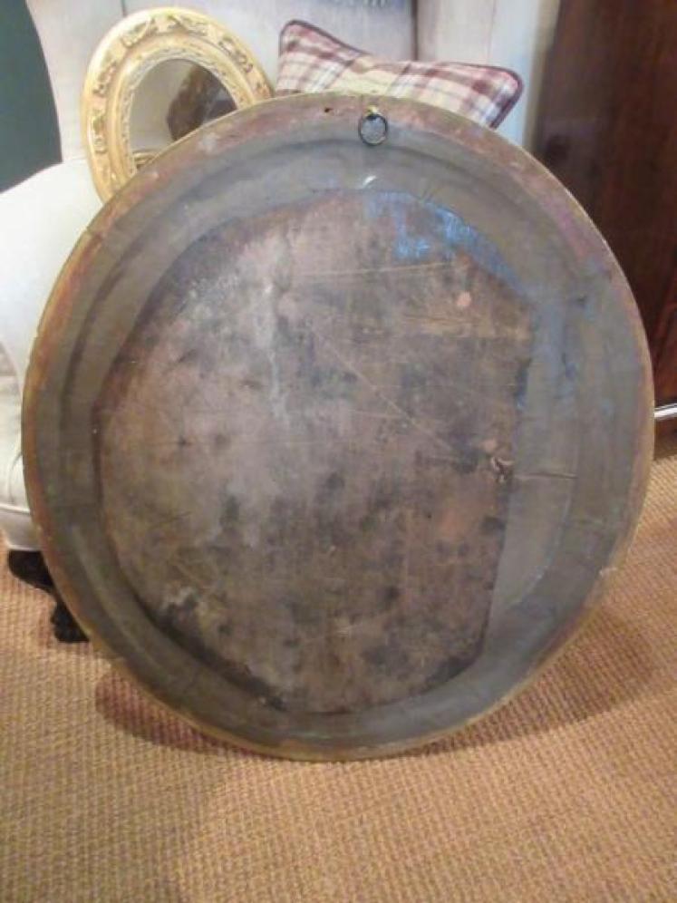 Large 19th Century Oval Plaster Gilt Wall Mirror - Image 5