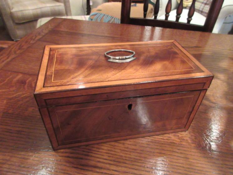 George III Period Satinwood Inlaid Tea Caddy - Image 1