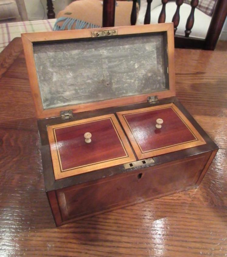 George III Period Satinwood Inlaid Tea Caddy - Image 3