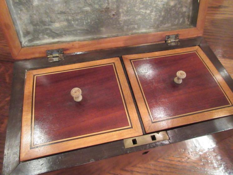 George III Period Satinwood Inlaid Tea Caddy - Image 4