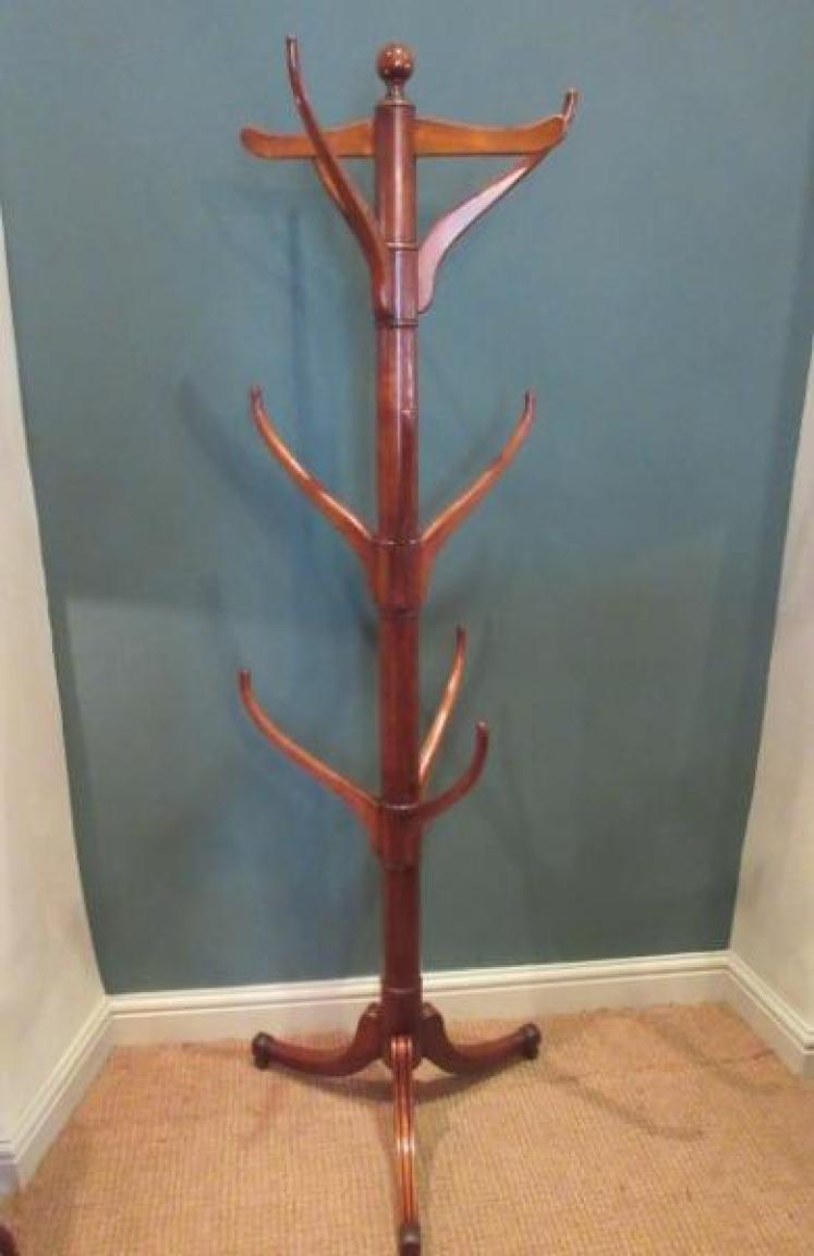 Early Victorian Mahogany Coat & Hat Hall Stand - Image 1