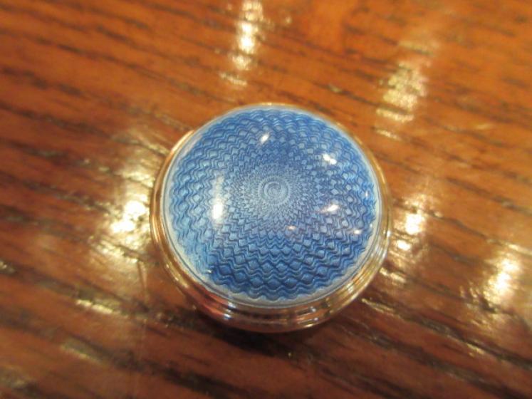 Pair of George V Period Silver & Blue Enamel Jars - Image 4