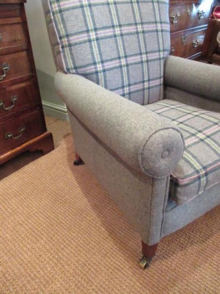 Very Comfortable Edwardian Period Upholstered Easy Armchair - Image 4