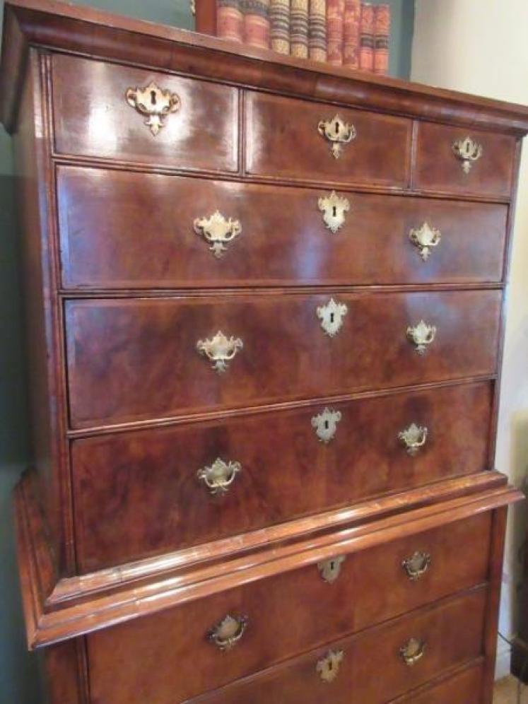 Superb George I Period Figured Walnut Chest on Stand - Image 2