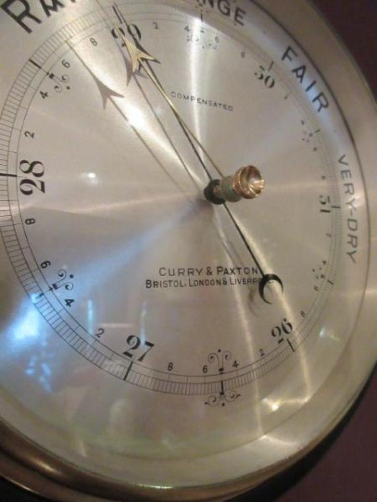 Victorian Steel & Brass  Bulkhead Marine Barometer - Image 4