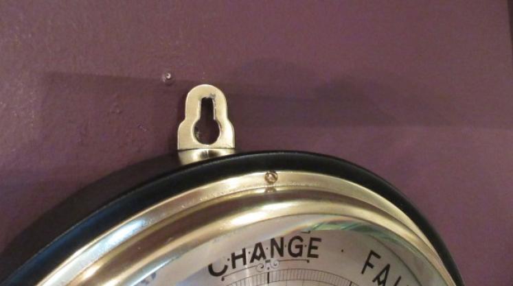Victorian Steel & Brass  Bulkhead Marine Barometer - Image 5