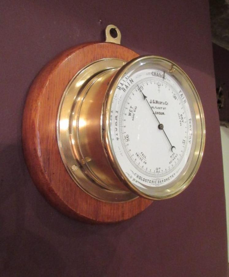 Superb Victorian London Bulkhead Ship's Barometer - Image 1