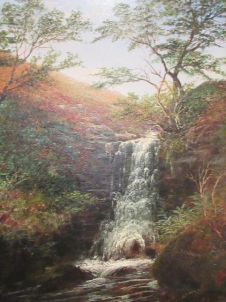 Victorian William Mellor 'Waterfall Landscape' Oil on Canvas - Image 2