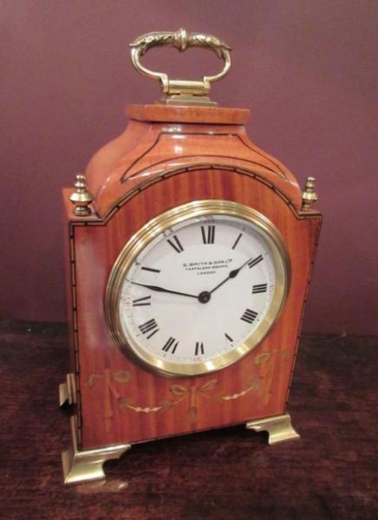 Fine Edwardian Period Satinwood Inlaid Mantel Clock - Image 1
