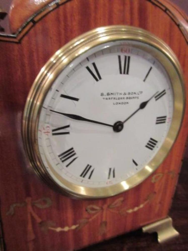 Fine Edwardian Period Satinwood Inlaid Mantel Clock - Image 2