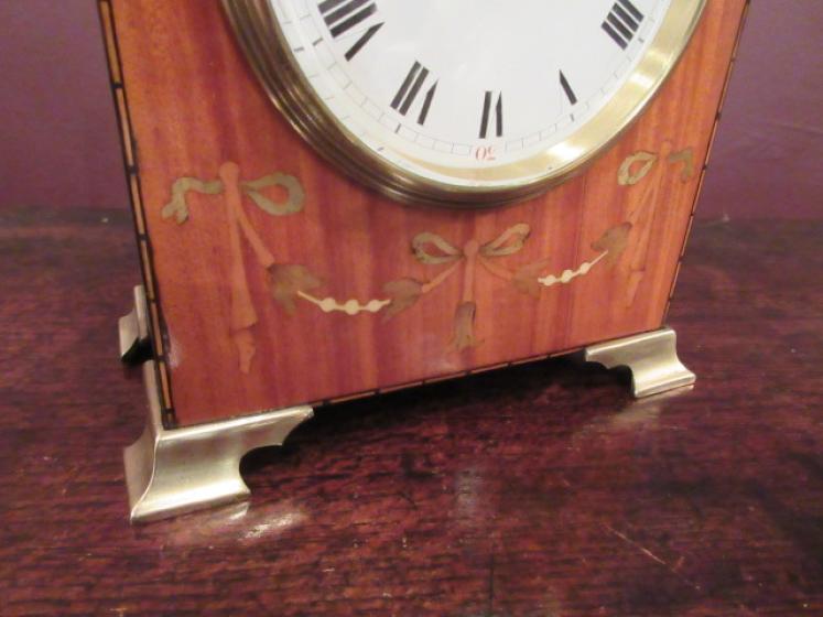 Fine Edwardian Period Satinwood Inlaid Mantel Clock - Image 5
