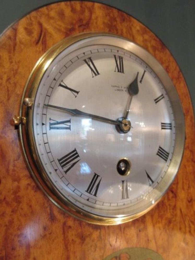 Victorian Bird's Eye Maple Inlaid Library Wall Clock - Image 5