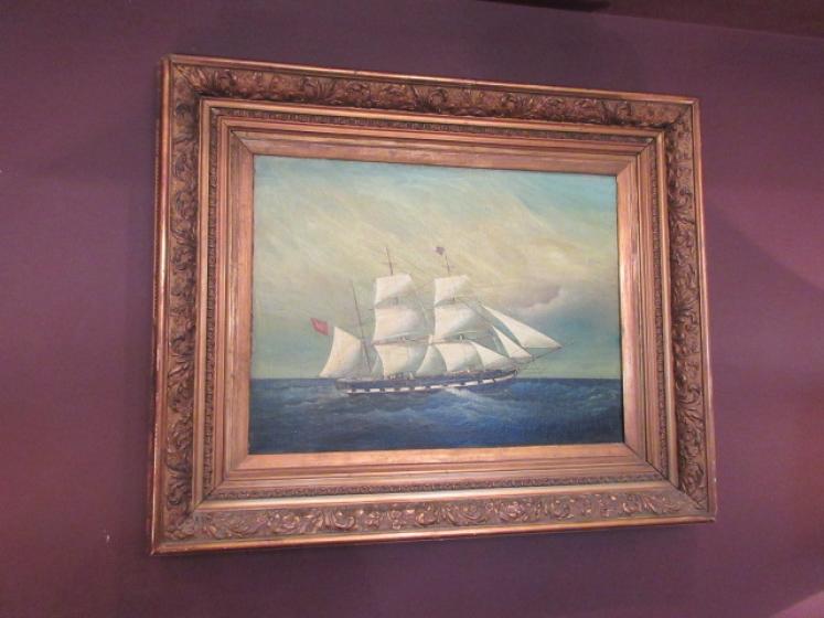 19th Century Oil on Canvas of a Marine Scene - Image 1