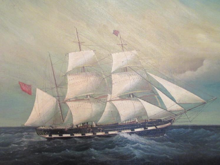 19th Century Oil on Canvas of a Marine Scene - Image 2