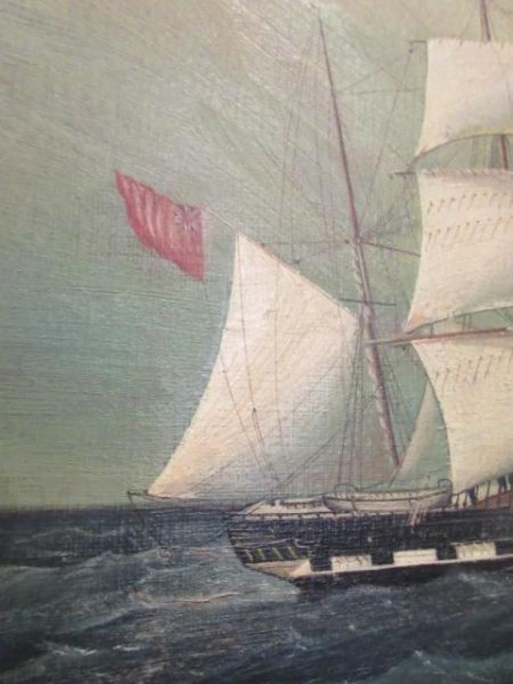 19th Century Oil on Canvas of a Marine Scene - Image 3