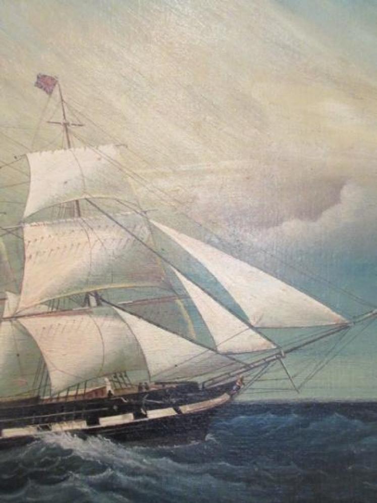 19th Century Oil on Canvas of a Marine Scene - Image 4