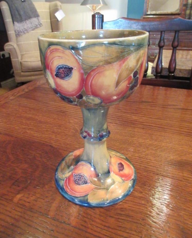 Moorcroft Pomegranate on Ochre Ground Chalice - Image 1