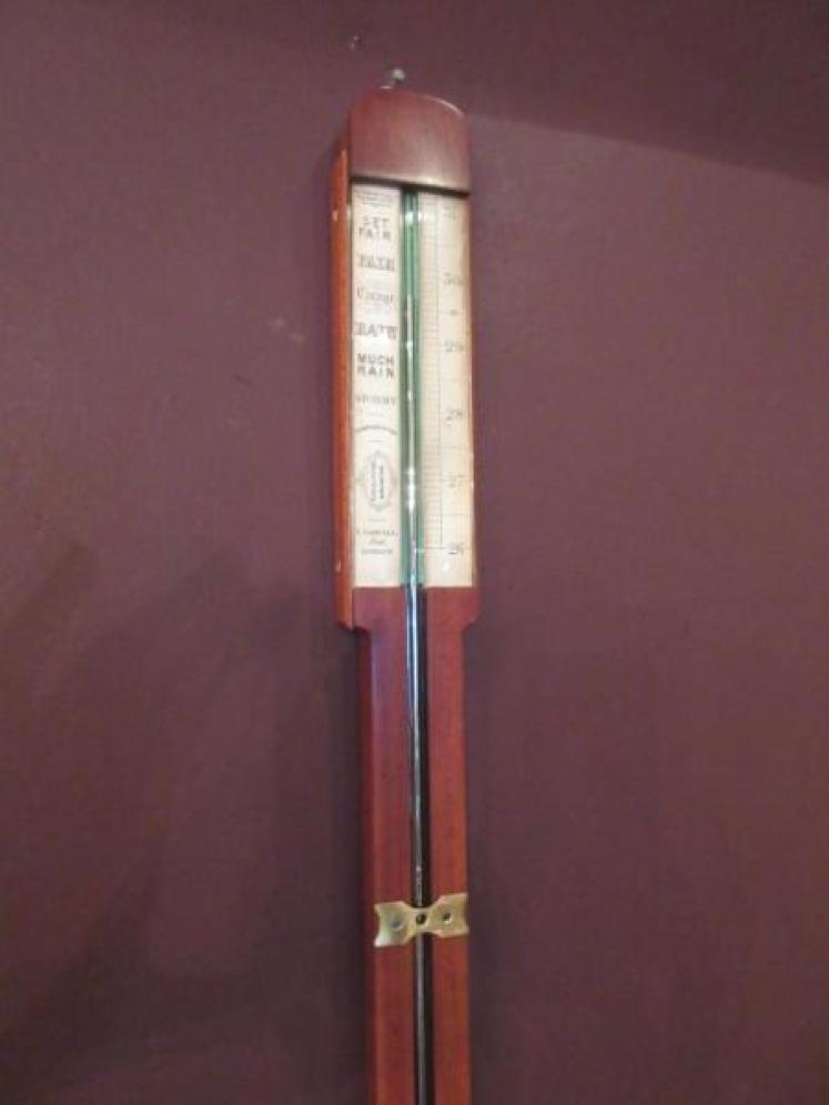 Fine 19th Century Brass Inlaid Agricultural Stick Barometer - Image 1