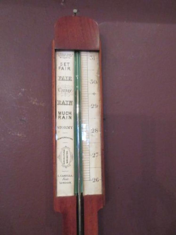 Fine 19th Century Brass Inlaid Agricultural Stick Barometer - Image 3