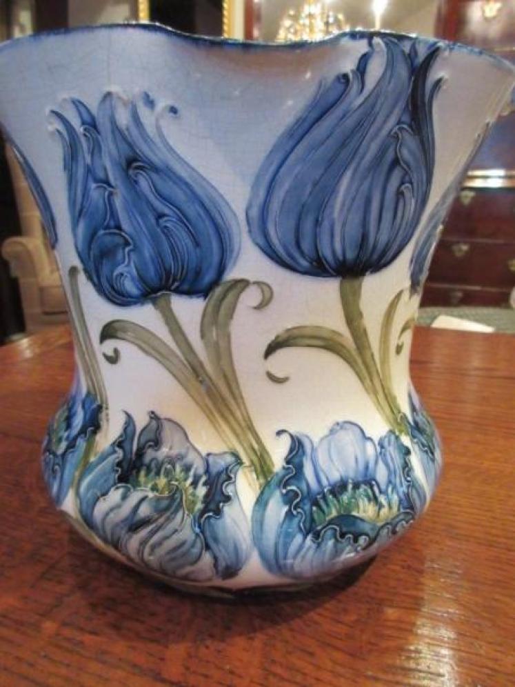 McIntyre Moorcroft Florian Ware Tulips Jardiniere - Image 2