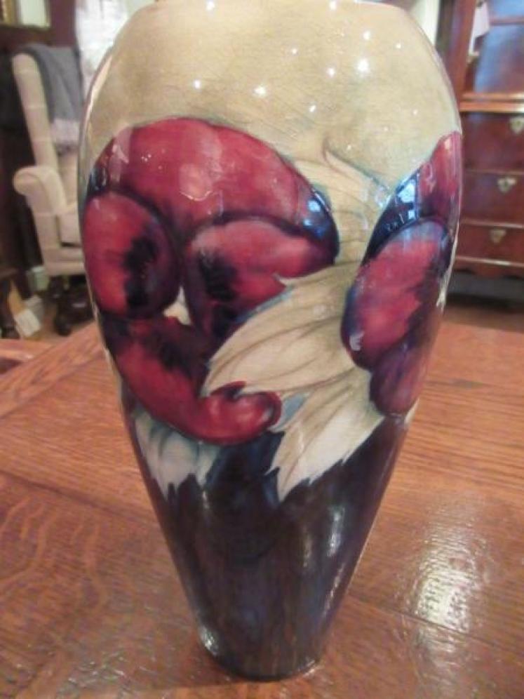 Moorcroft Pansy Pattern Tall Vase - Image 5