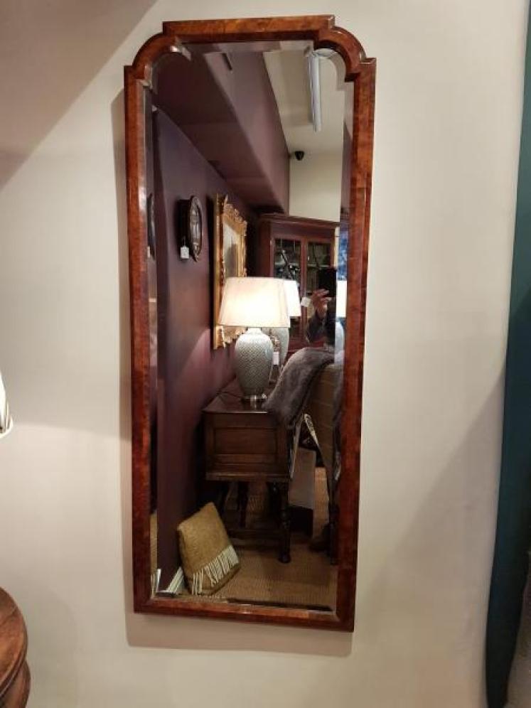 Superb Full Length Victorian Walnut Wall Mirror - Image 1