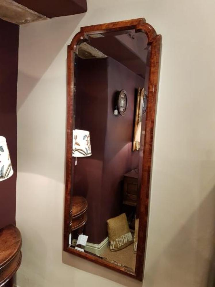 Superb Full Length Victorian Walnut Wall Mirror - Image 4