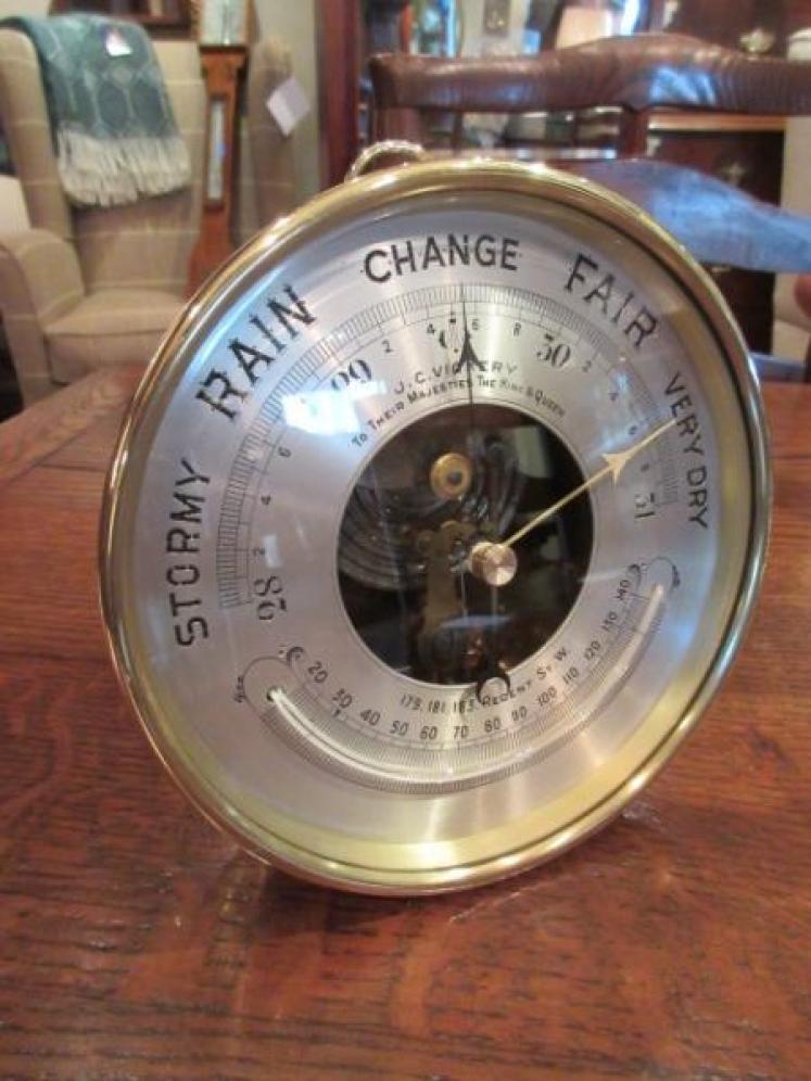 Superb Victorian Skeletonised Desktop Marine Barometer - Image 1