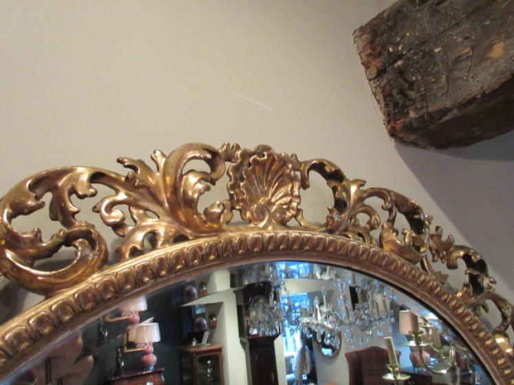Superb Mid Victorian Oval Plaster Gilt Wall Mirror - Image 2