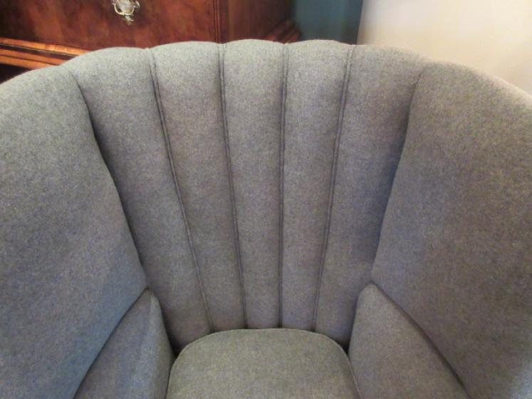 Mid Victorian Barrel Back Upholstered Wing Armchair - Image 4