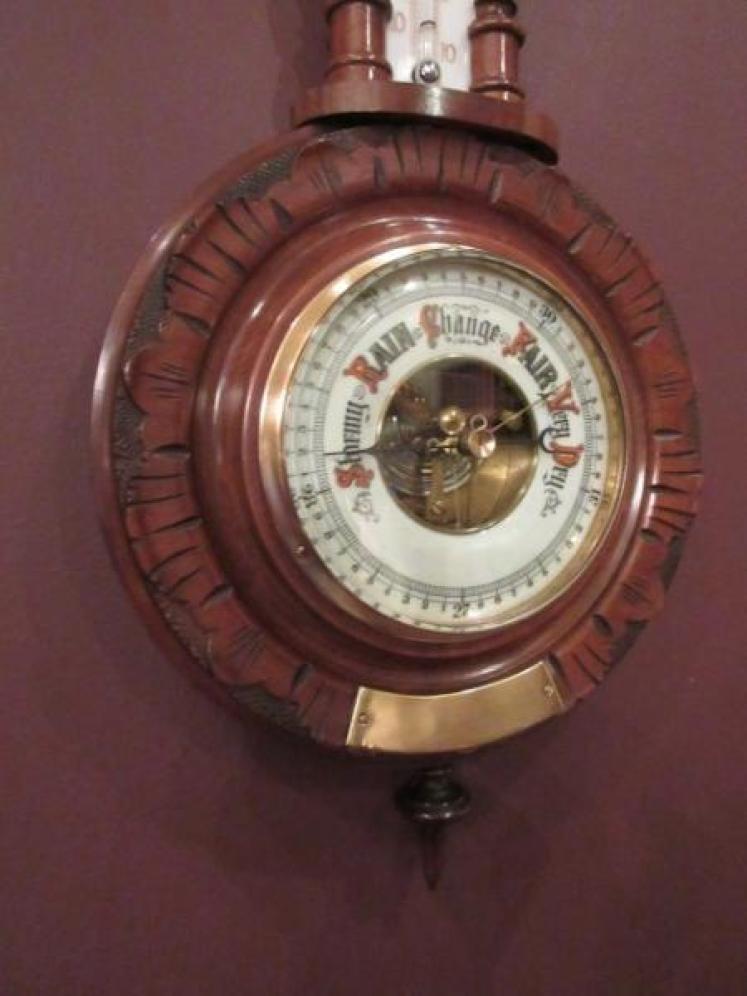 Small Victorian Walnut 'Pendant' Shaped Barometer - Image 2