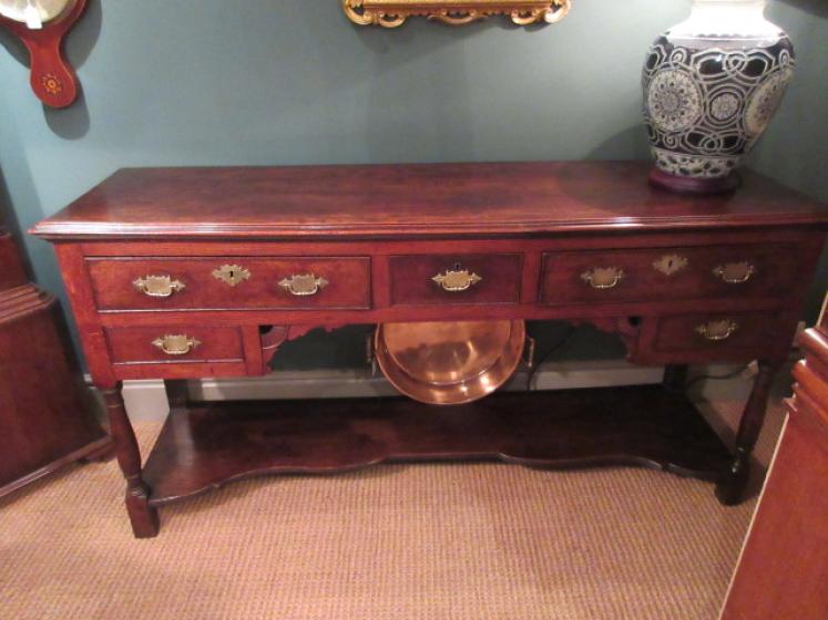 George III Period Oak Open Pot Board Dresser - Image 5